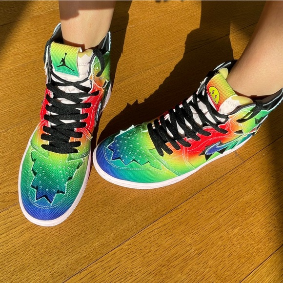 J. Balvin x Air Jordan 1 Retro OG High 'Colores Y Vibras' Sneakers size US M 8.5 - Picture 8 of 14
